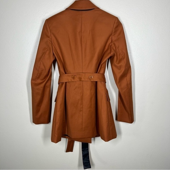 Altuzarra Olivisi Double Breasted Cottom Blend Jacket Belted Blazer Nutmeg - Picture 10 of 16